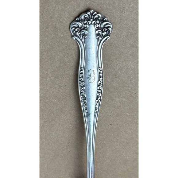 1847 Rogers Bros Antique Avon Berry Serving Spoon Silverplate A1 Gold Wash 1906 - Picture 5 of 9